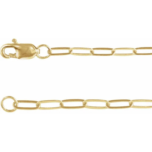 14K Gold-Filled Paperclip Chain Bracelet – 7"