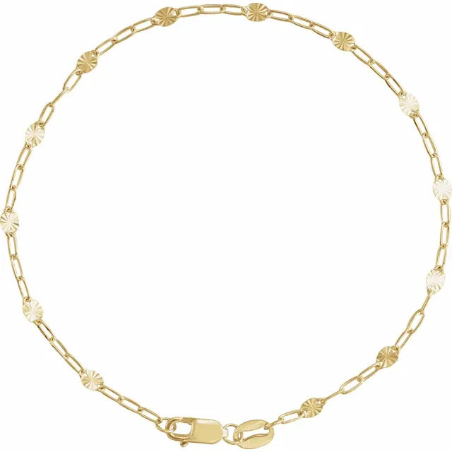 14K Gold-Filled Starburst Chain Bracelet – 7"