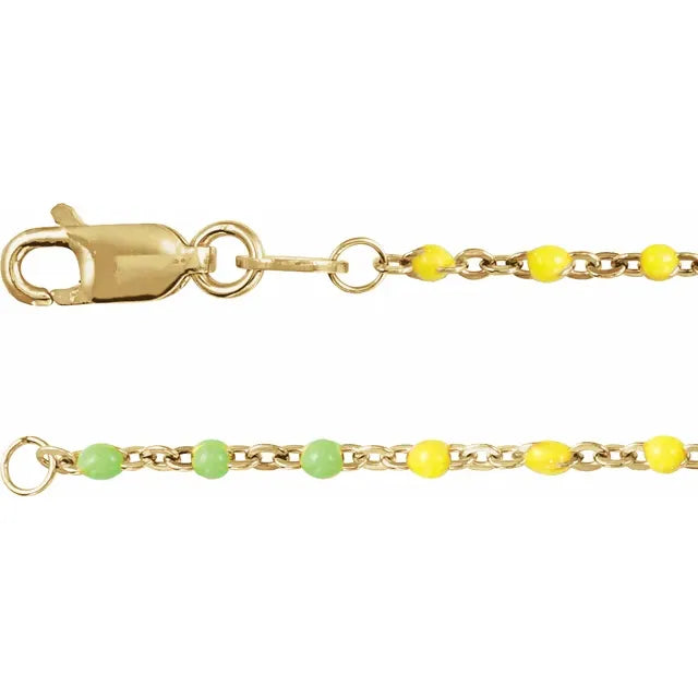 Multicolor Enamel Bead Chain
