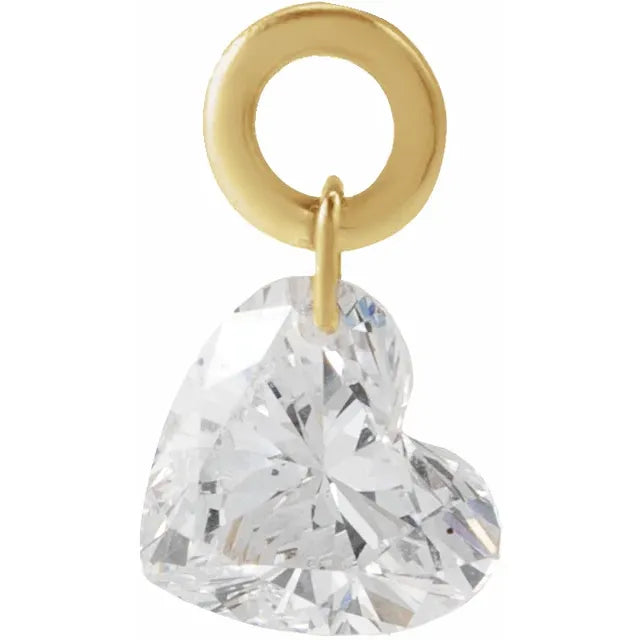 14K Gold Lab-Grown Diamond Heart Dangle – 1/5 CTW