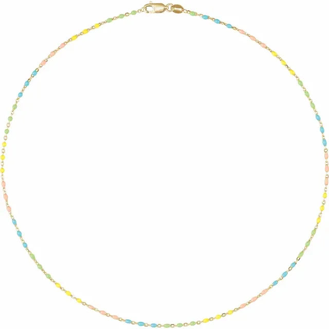 Multicolor Enamel Bead Chain