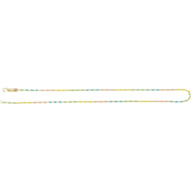 Multicolor Enamel Bead Chain