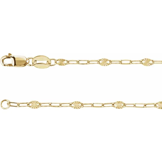 14K Gold-Filled Starburst Chain Bracelet – 7"