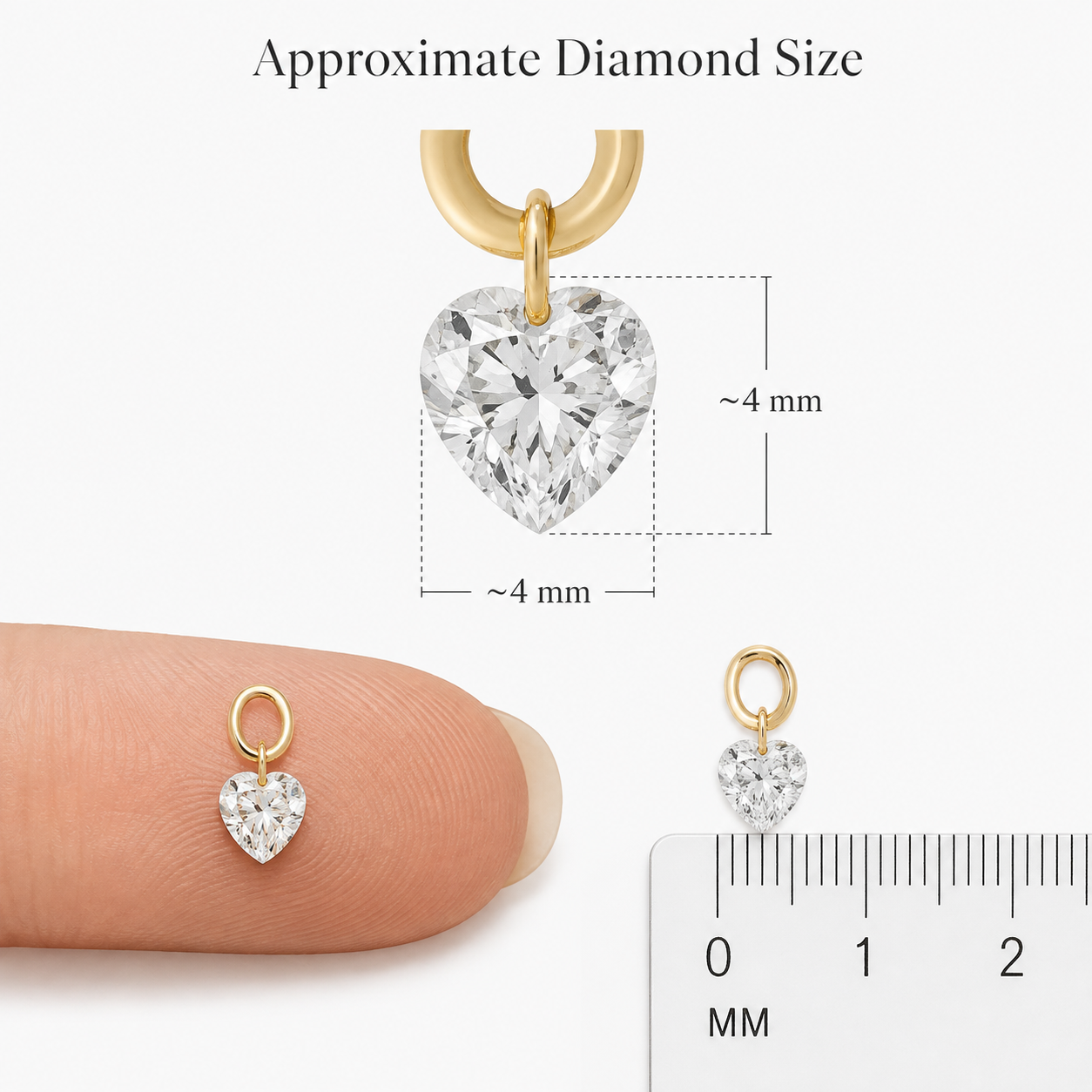 14K Gold Lab-Grown Diamond Heart Dangle – 1/5 CTW