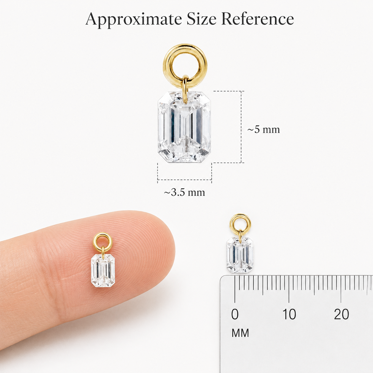 Emerald Cut Lab-Grown Diamond Dangle
